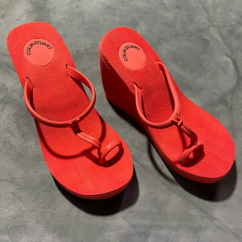 COLIN STUART Y2K Wide Wedge Heels - Picture 5 of 5